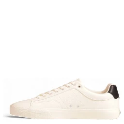 Cream Leather Low Top Sneakers