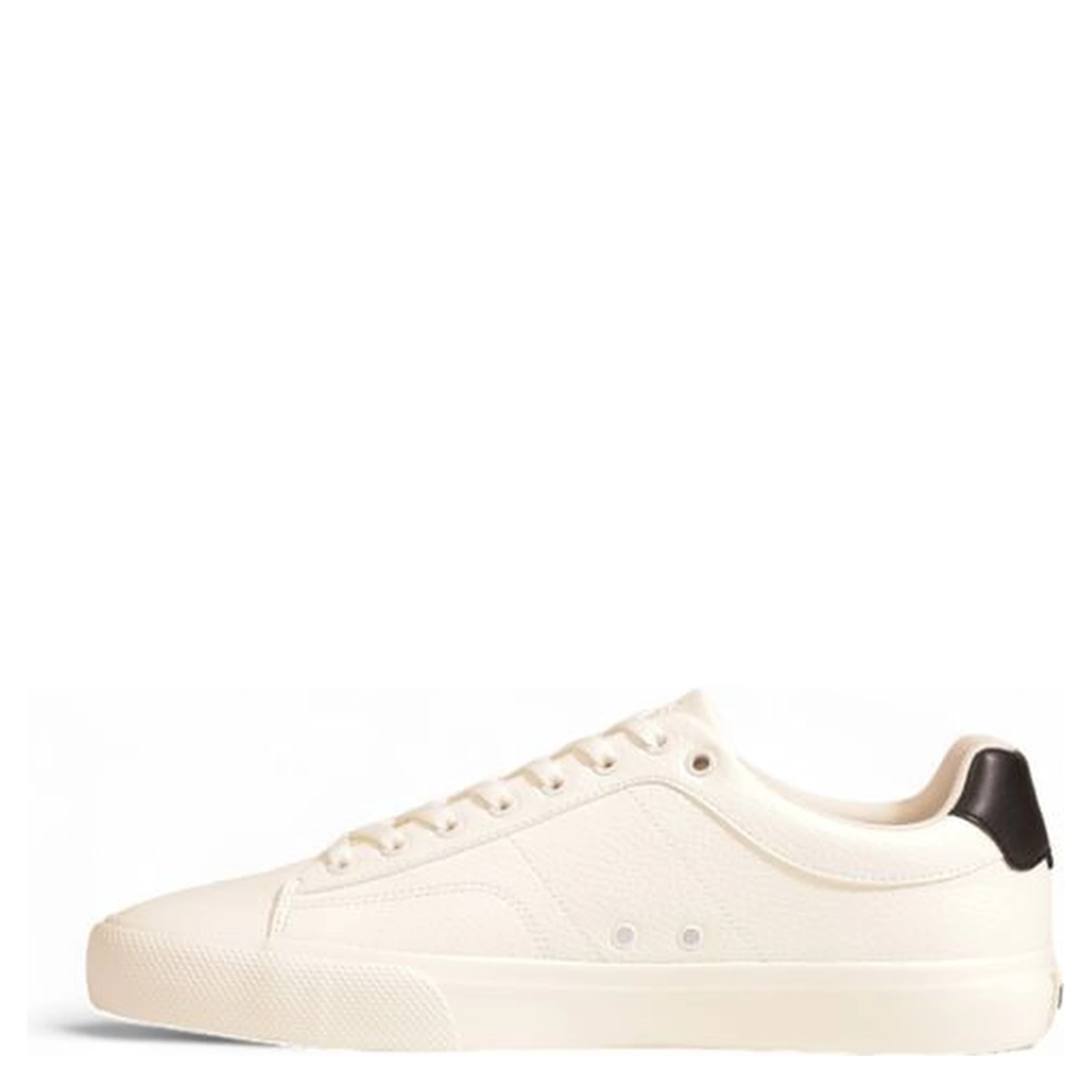 Cream Leather Low Top Sneakers