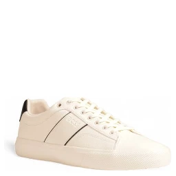 Cream Leather Low Top Sneakers