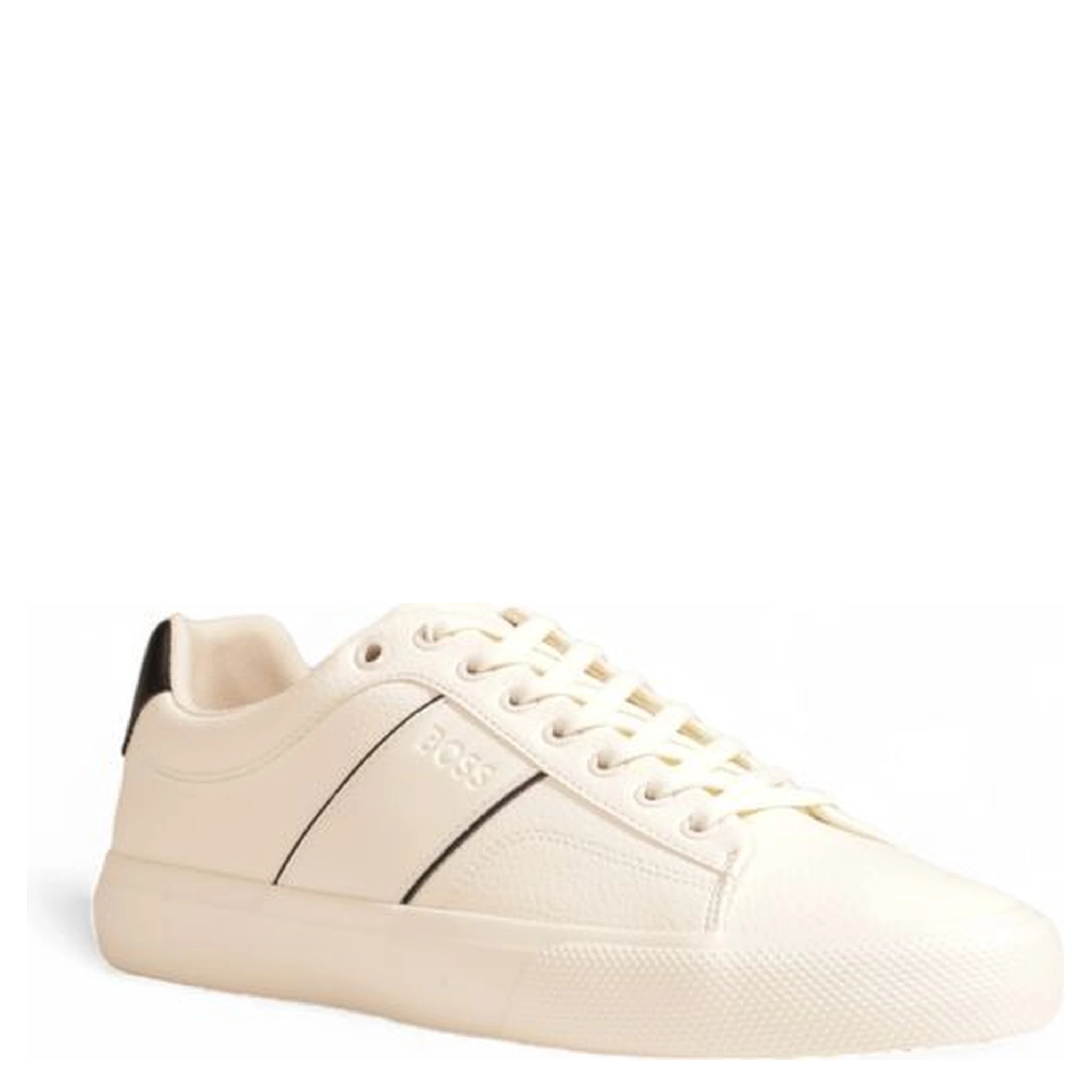 Cream Leather Low Top Sneakers