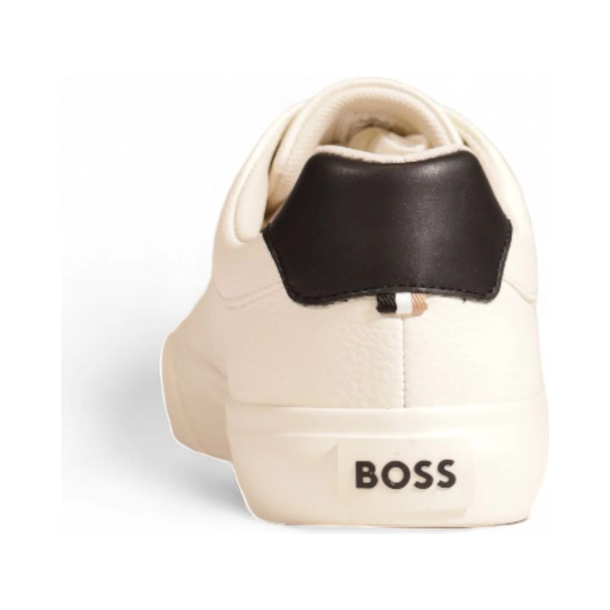 Cream Leather Low Top Sneakers