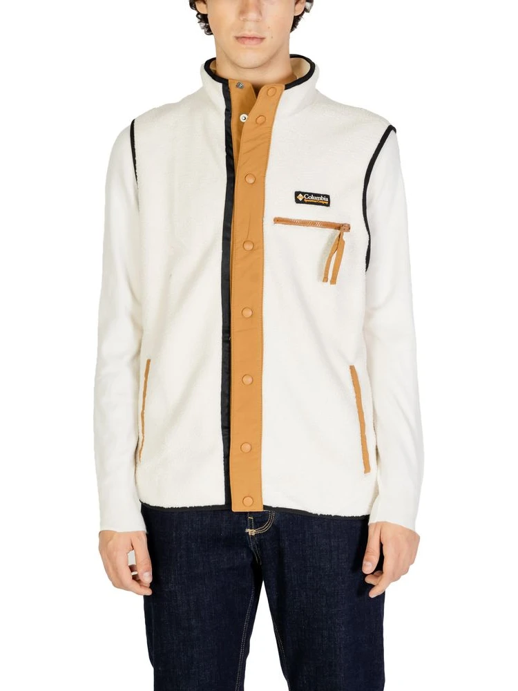Cream Polyester Sleveless Jacket