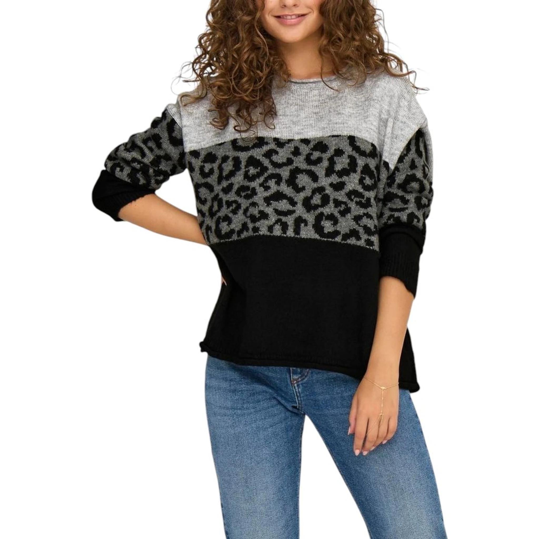 Gray Marabou Sweatshirt