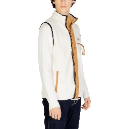 Cream Polyester Sleveless Jacket