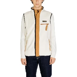 Cream Polyester Sleveless Jacket