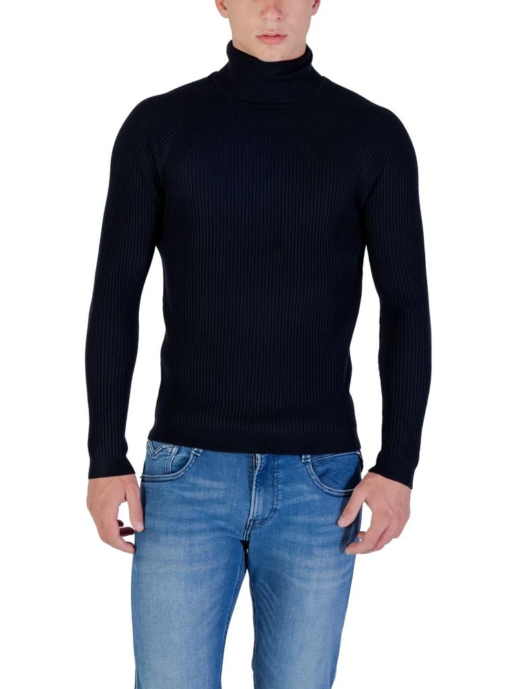 Blue Viscose Turtleneck
