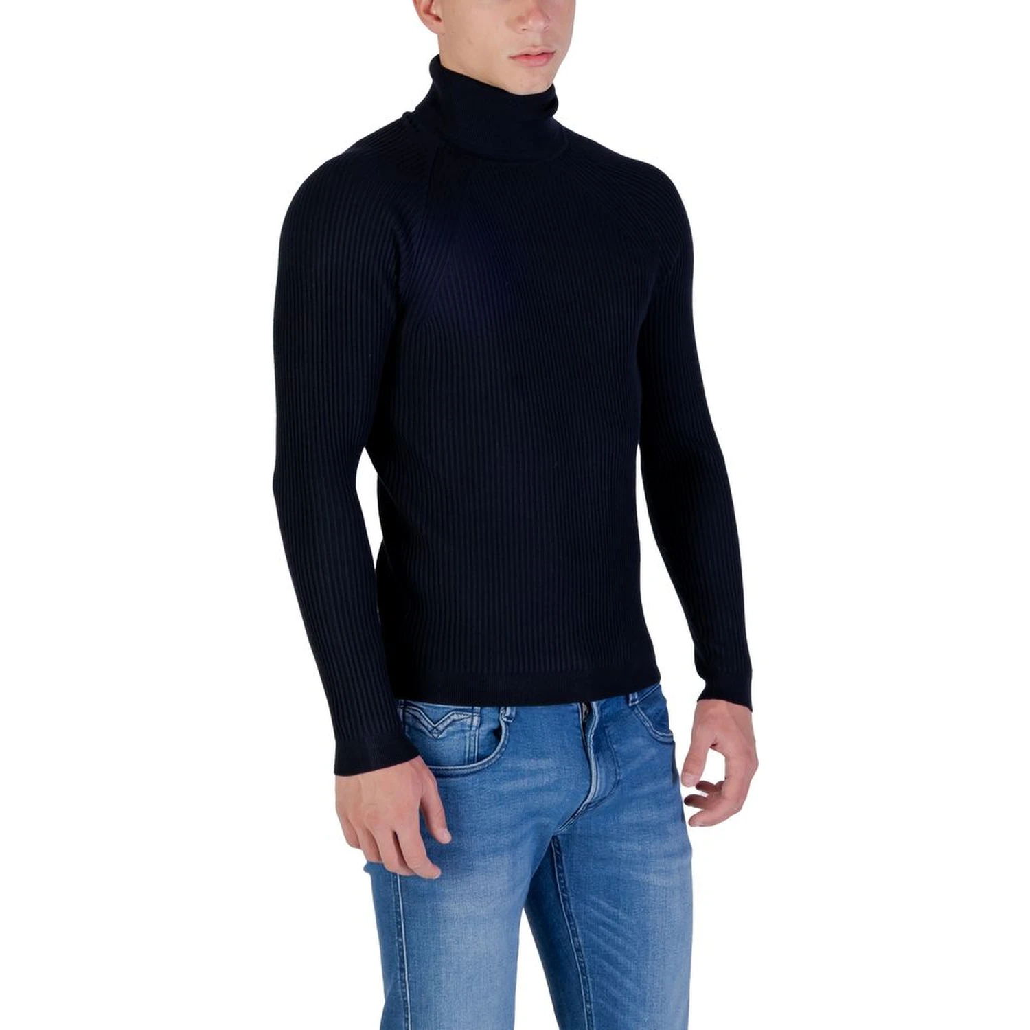 Blue Viscose Turtleneck