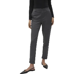 Gray Polyester Casual Pants