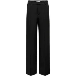 Black Polyester Casual Pants
