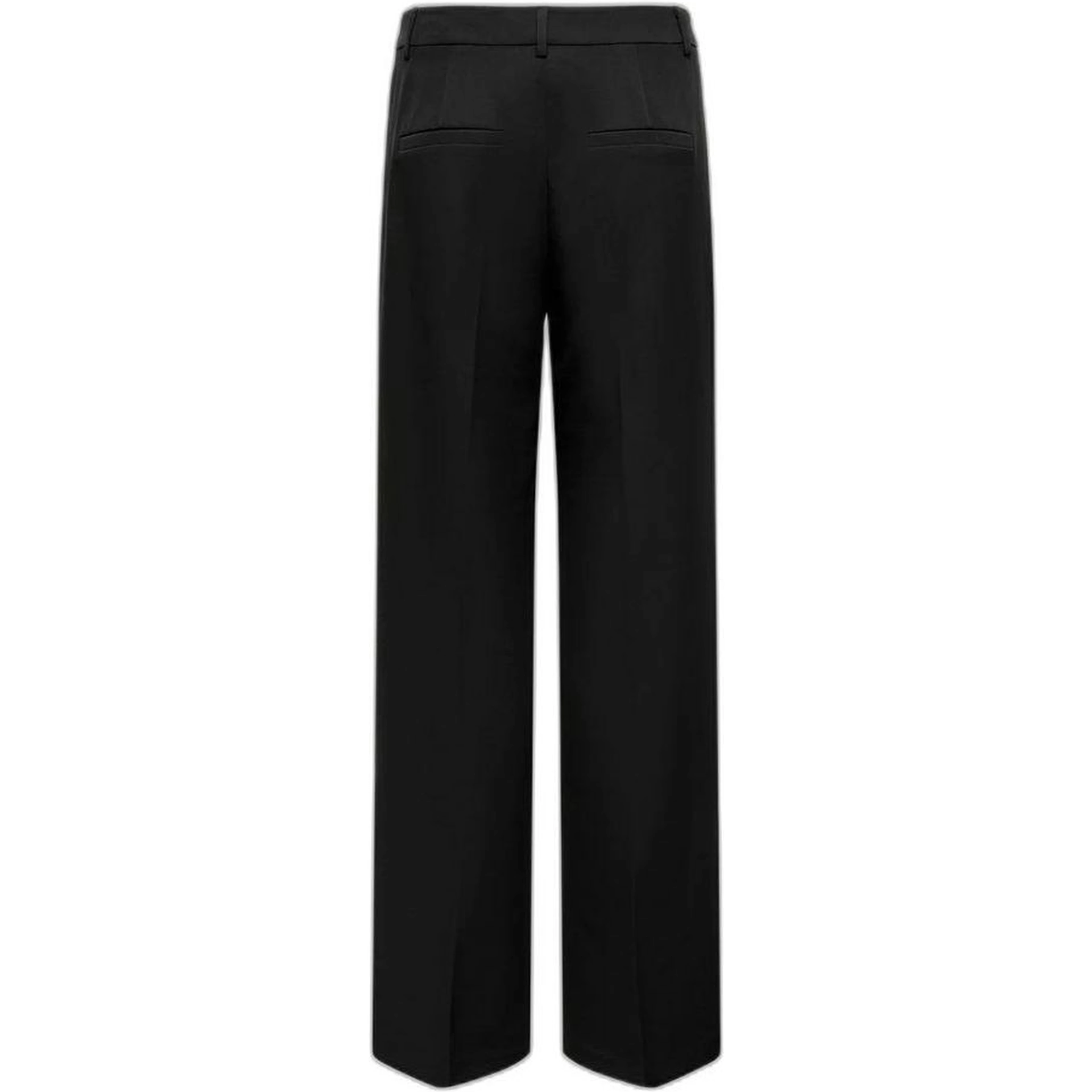 Black Polyester Casual Pants