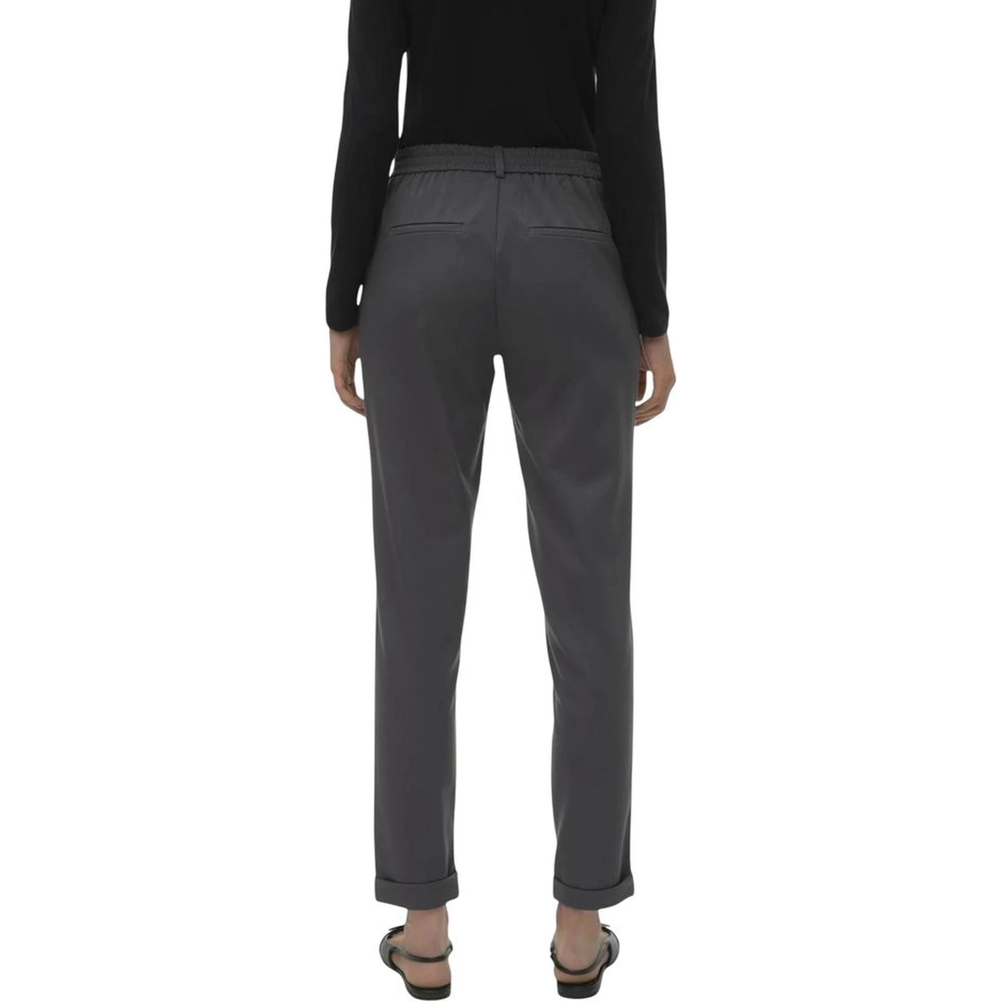Gray Polyester Casual Pants