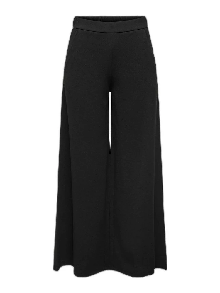 Black Recycled Polyester Casual Pants