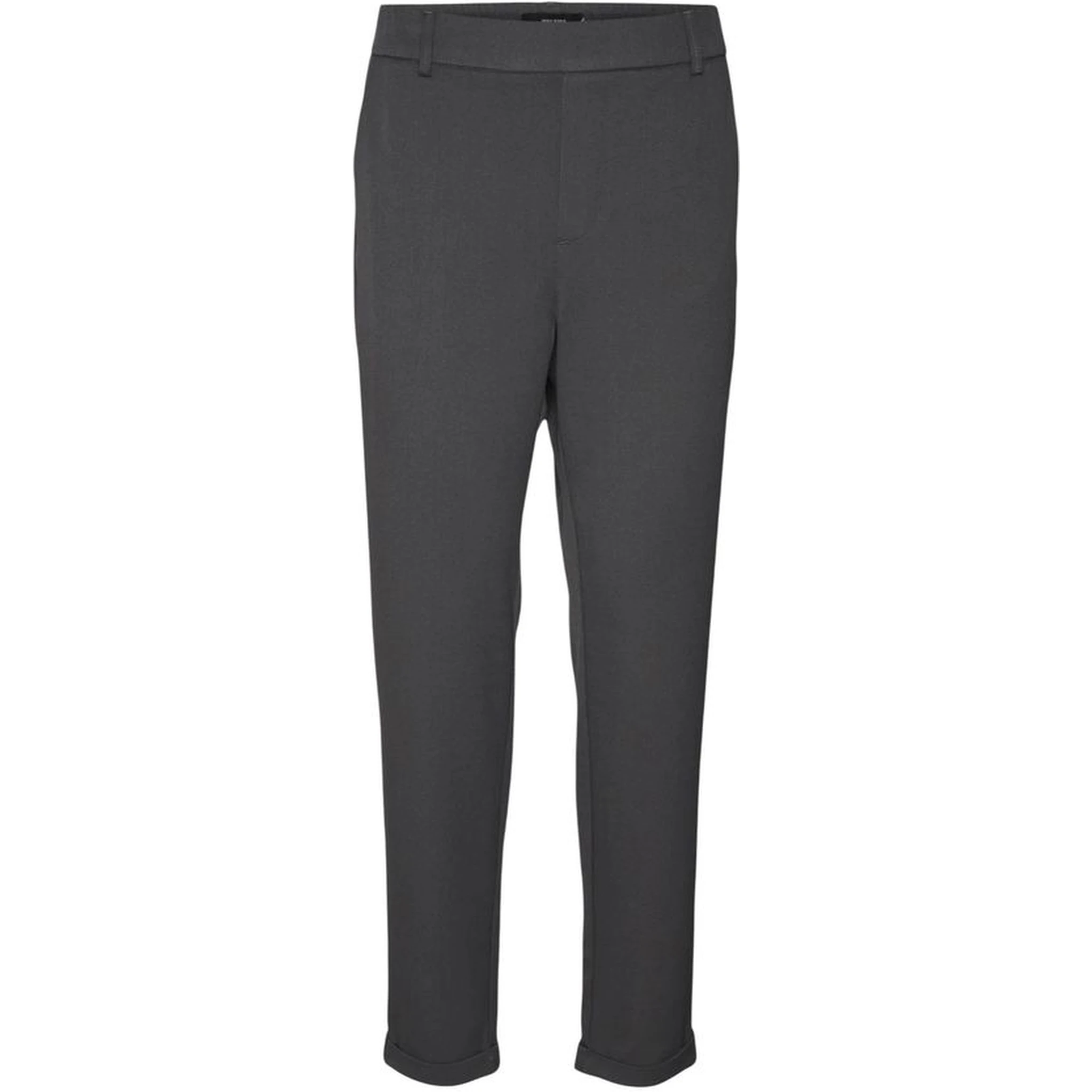 Gray Polyester Casual Pants