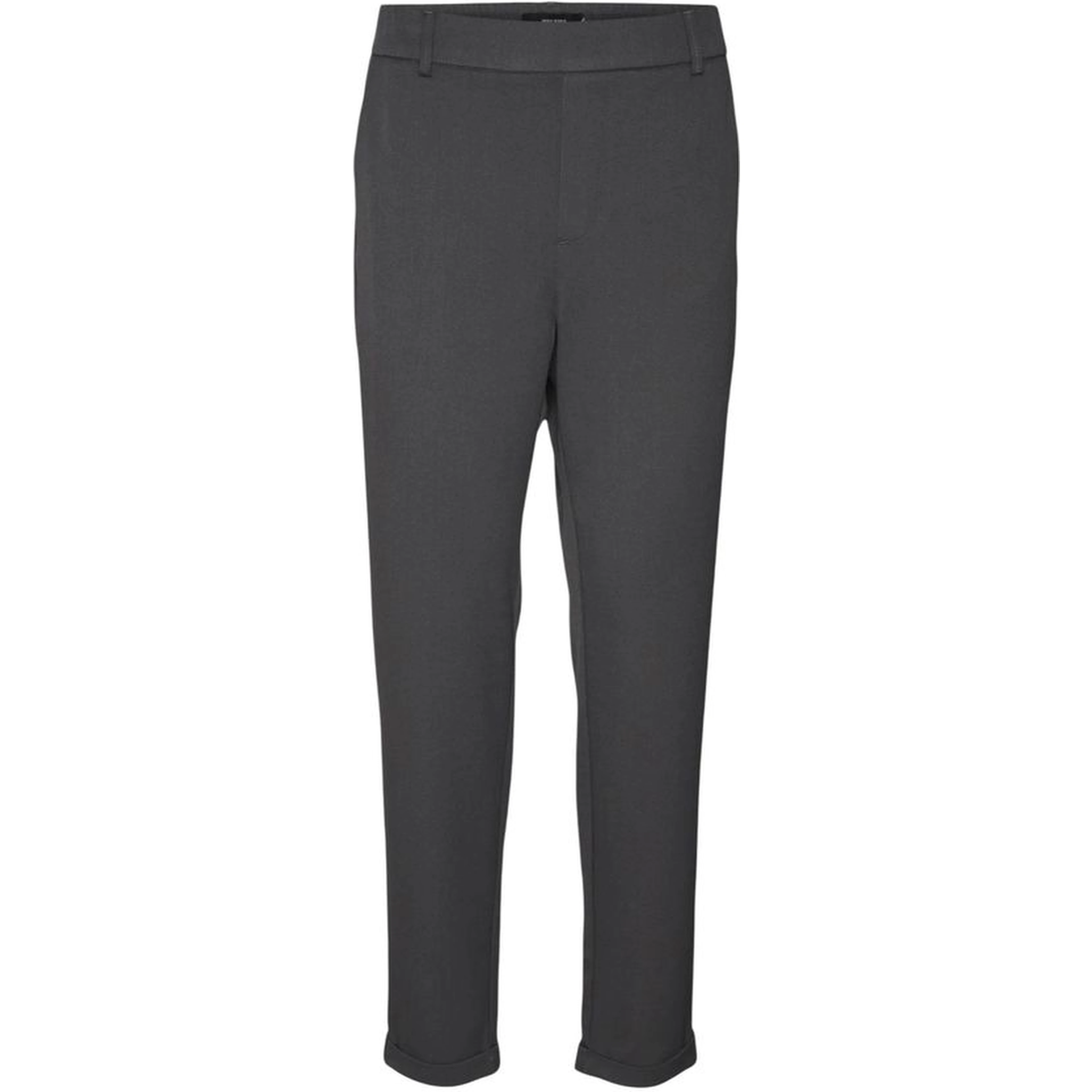 Gray Polyester Casual Pants