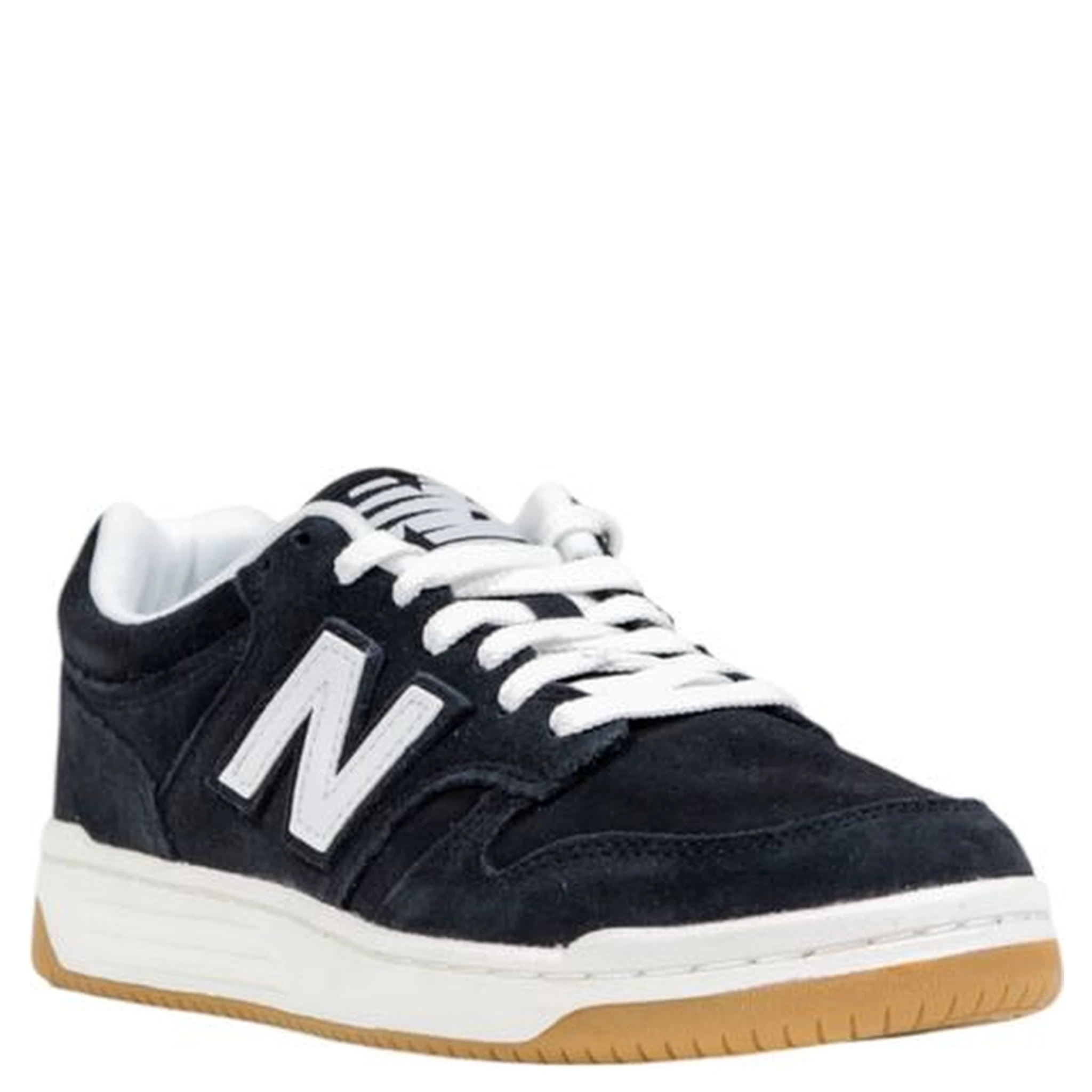 Black And White Leather Athletic Sneakers