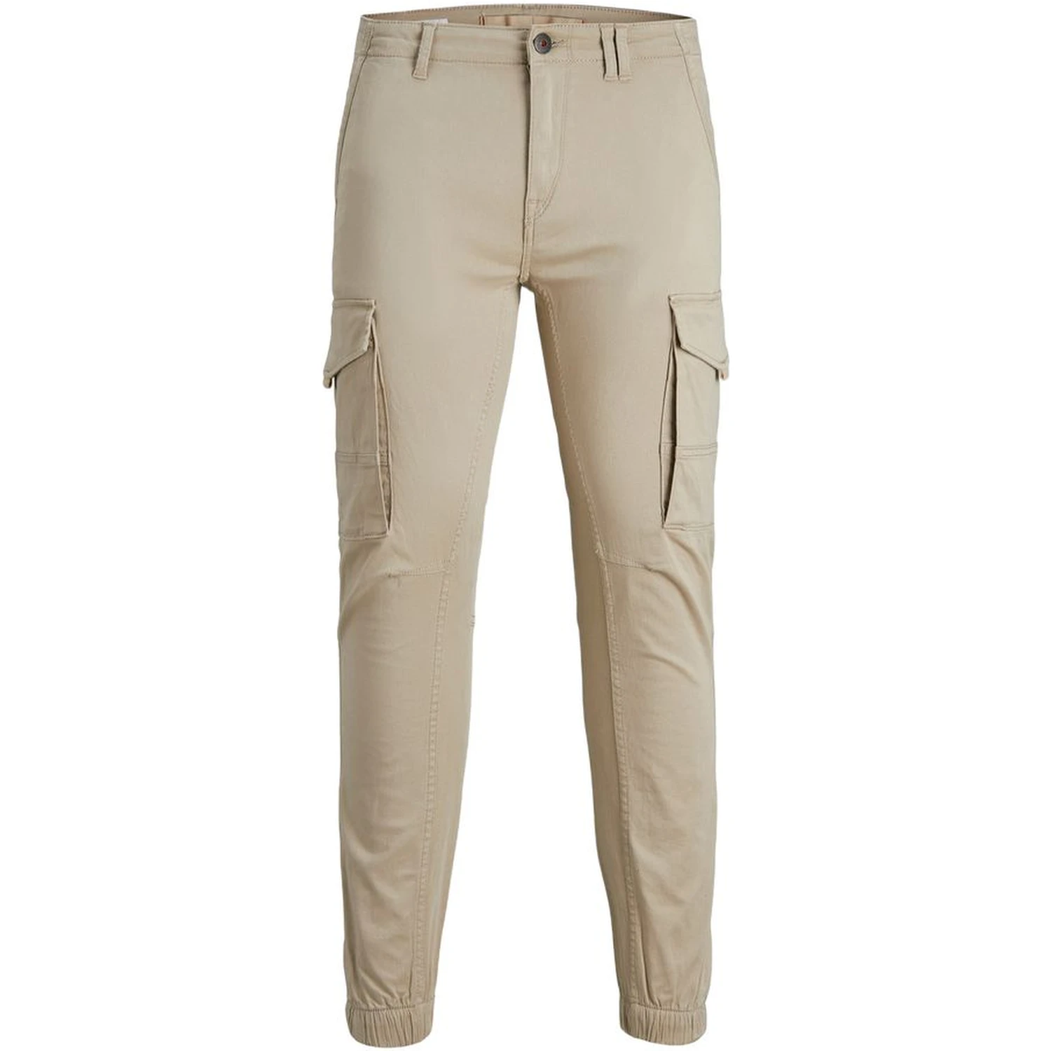 Beige Cotton Cargo Pants