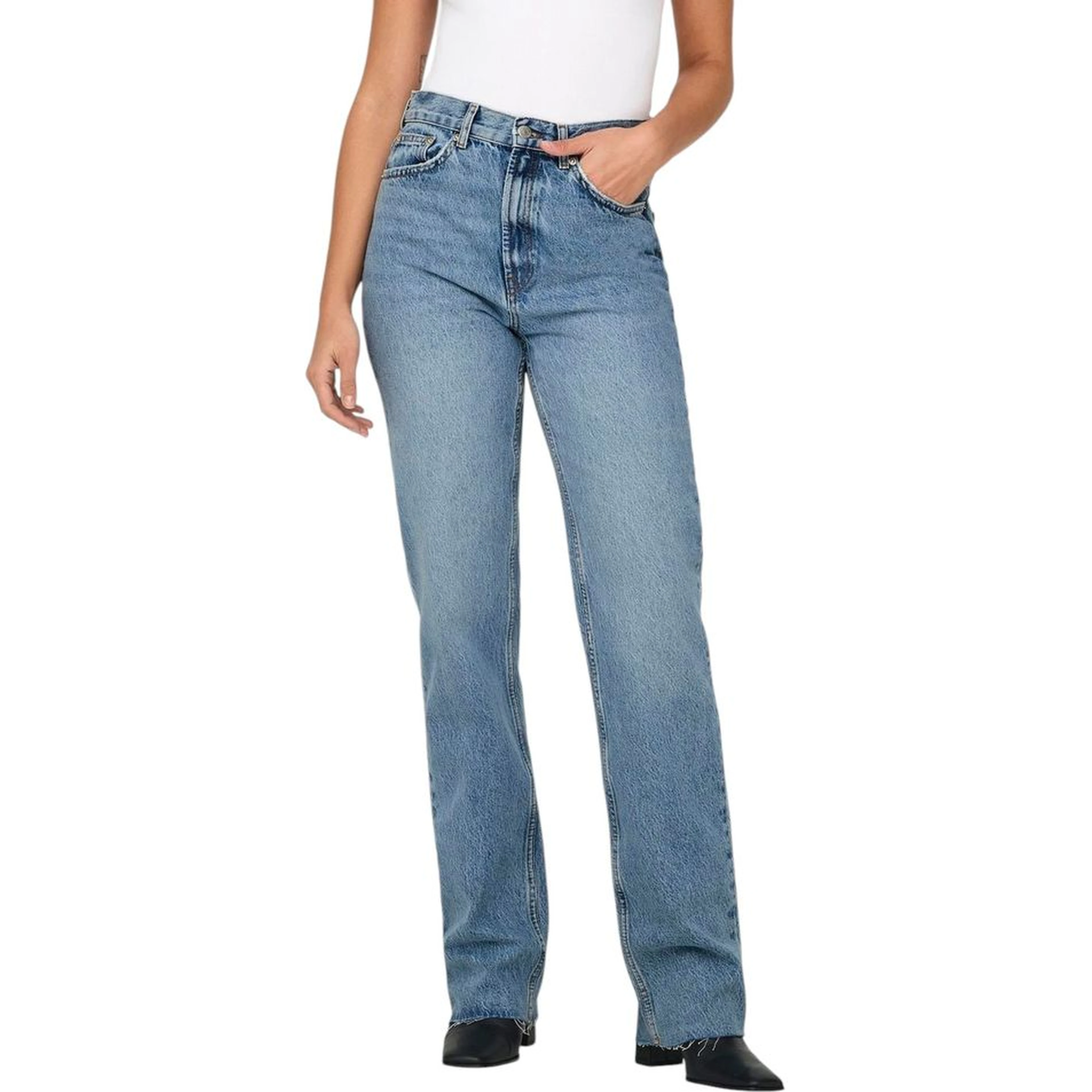 Light Blue Cotton Relaxed Fit Jeans