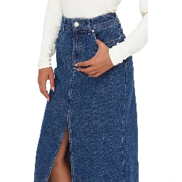 Blue Cotton Long Skirt