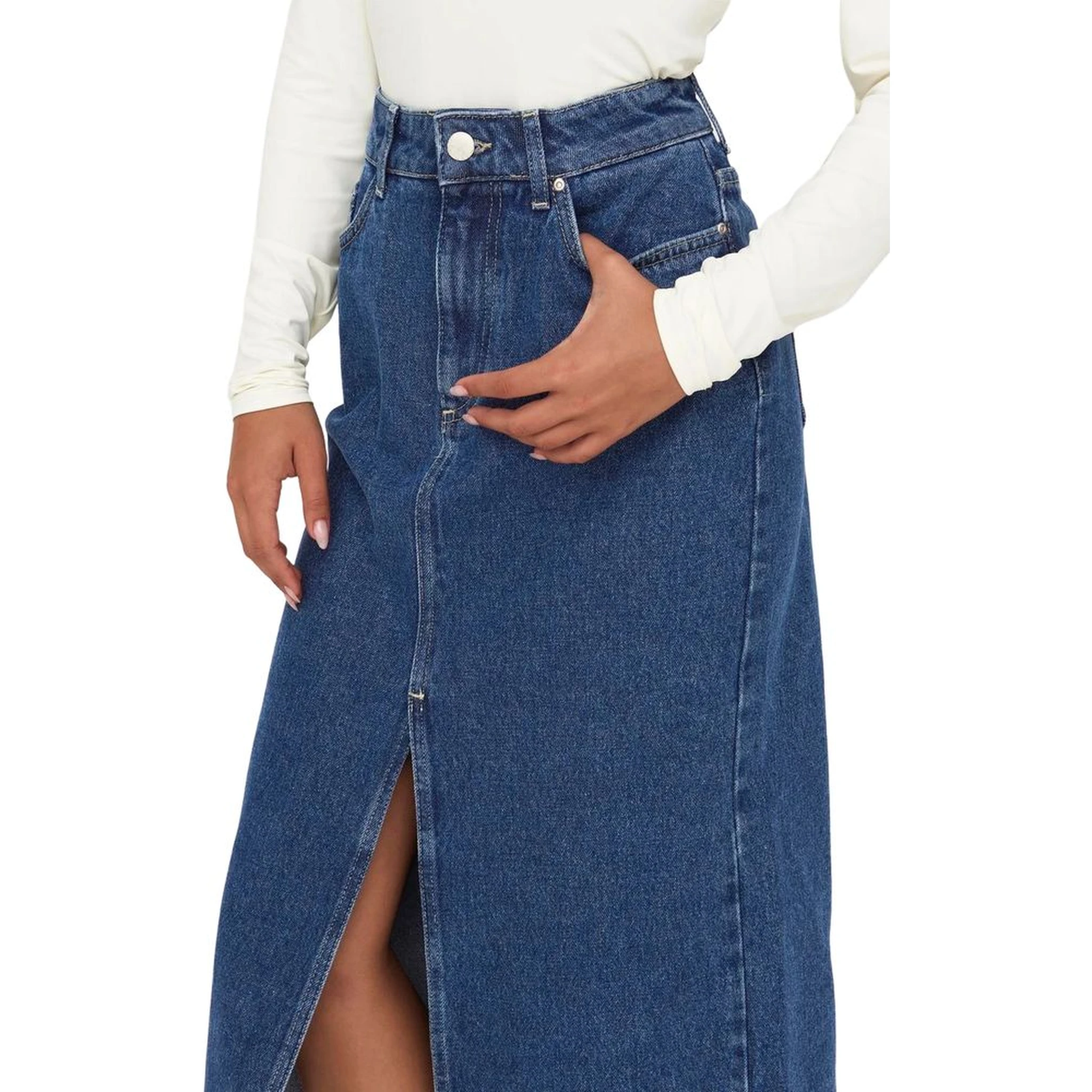 Blue Cotton Long Skirt