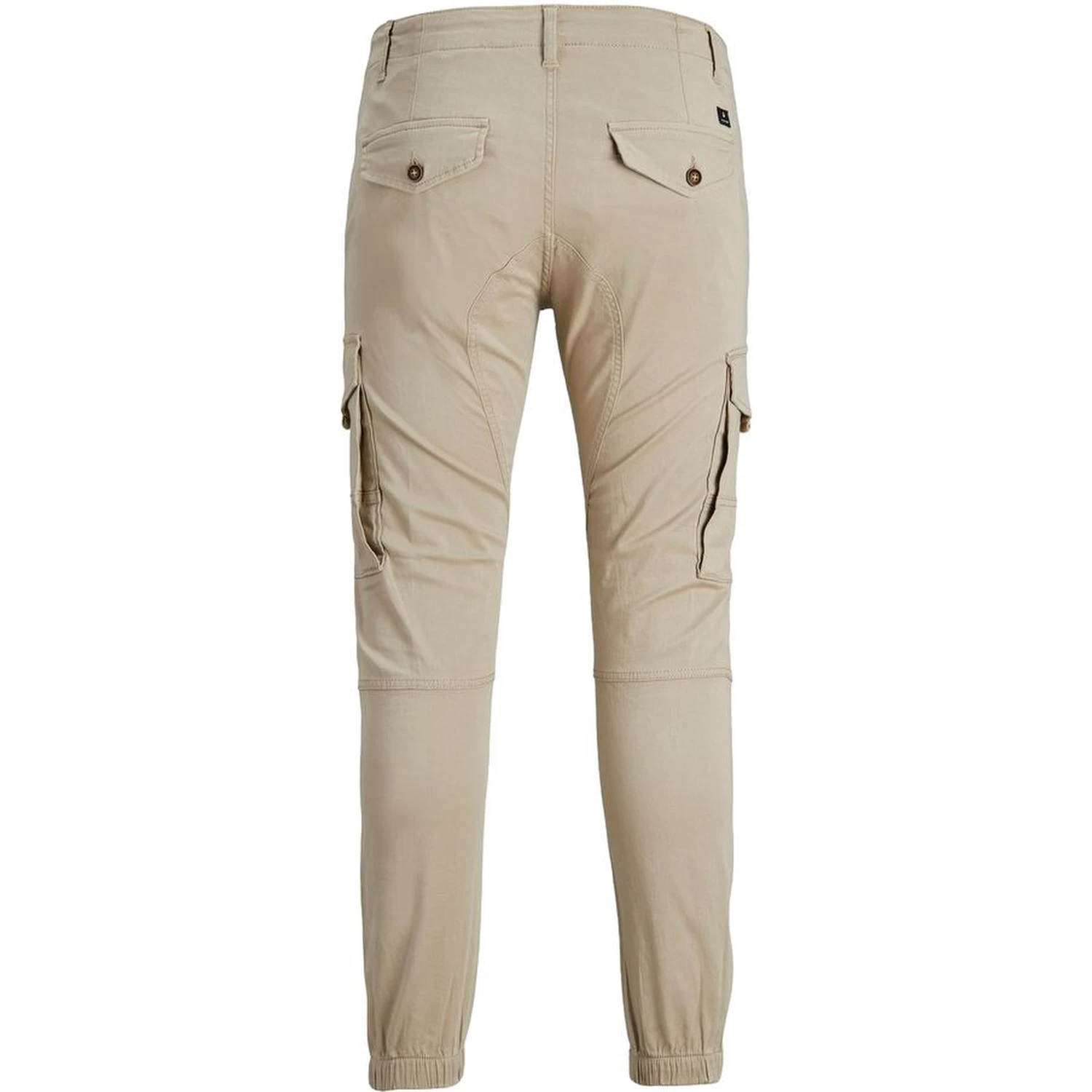 Beige Cotton Cargo Pants