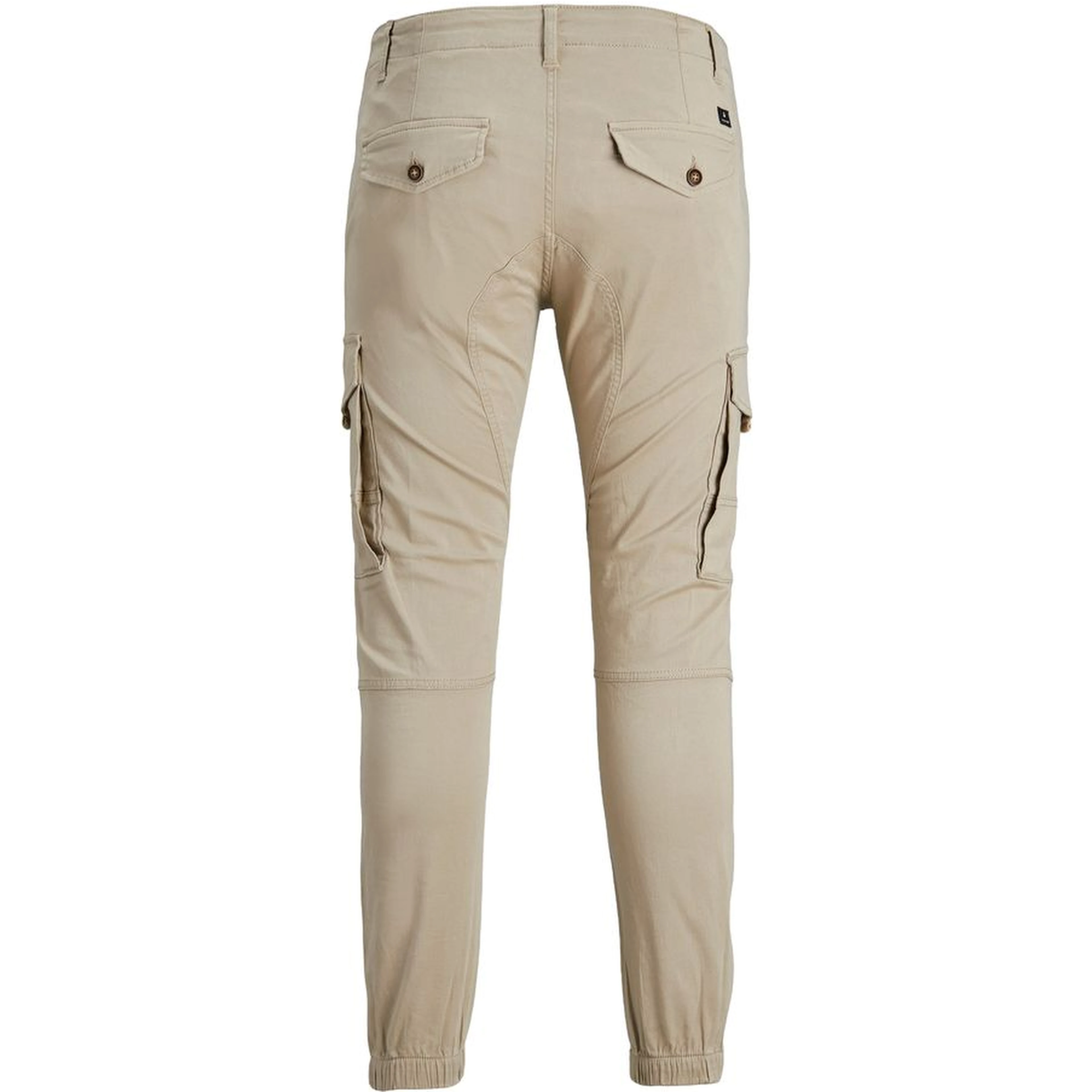 Beige Cotton Cargo Pants