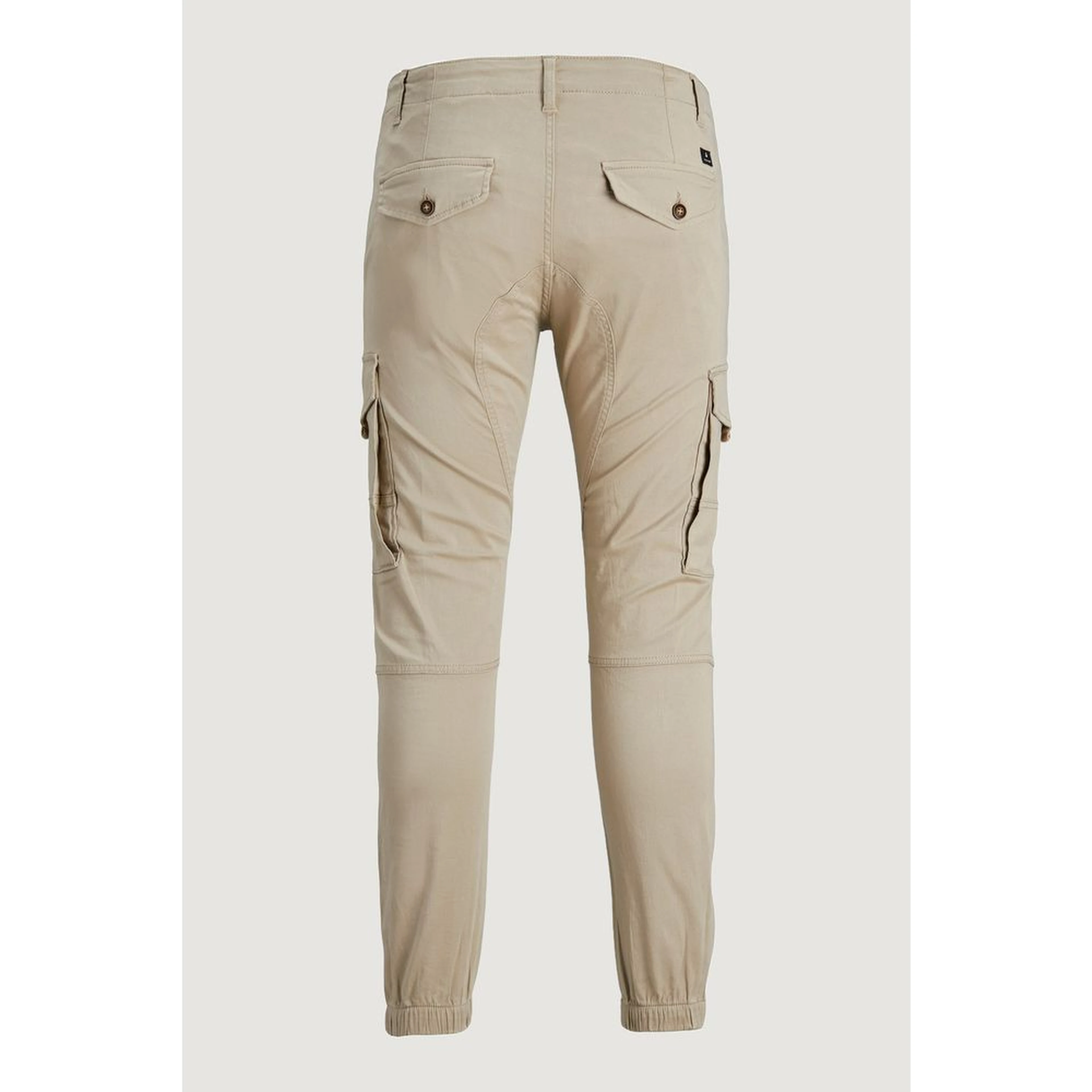 Beige Cotton Cargo Pants