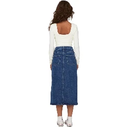Blue Cotton Long Skirt