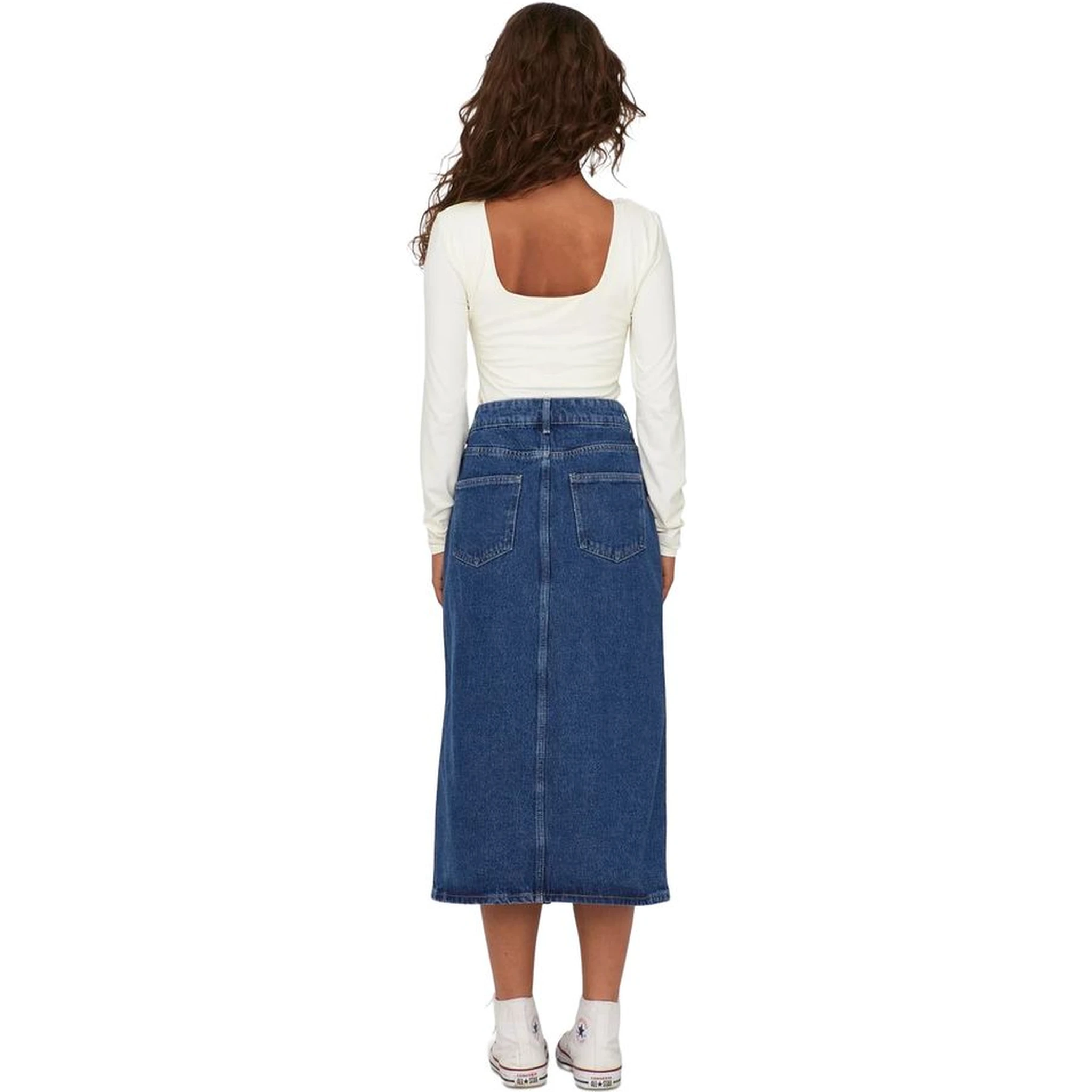 Blue Cotton Long Skirt