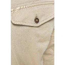 Beige Cotton Cargo Pants