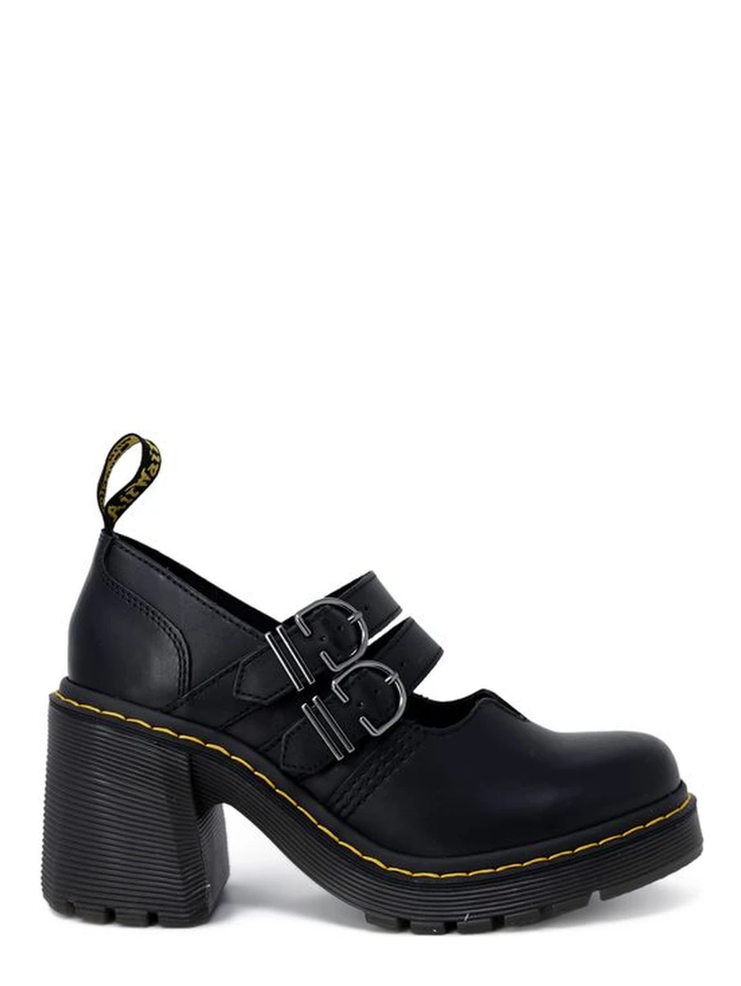 Black Leather High Heel Pumps