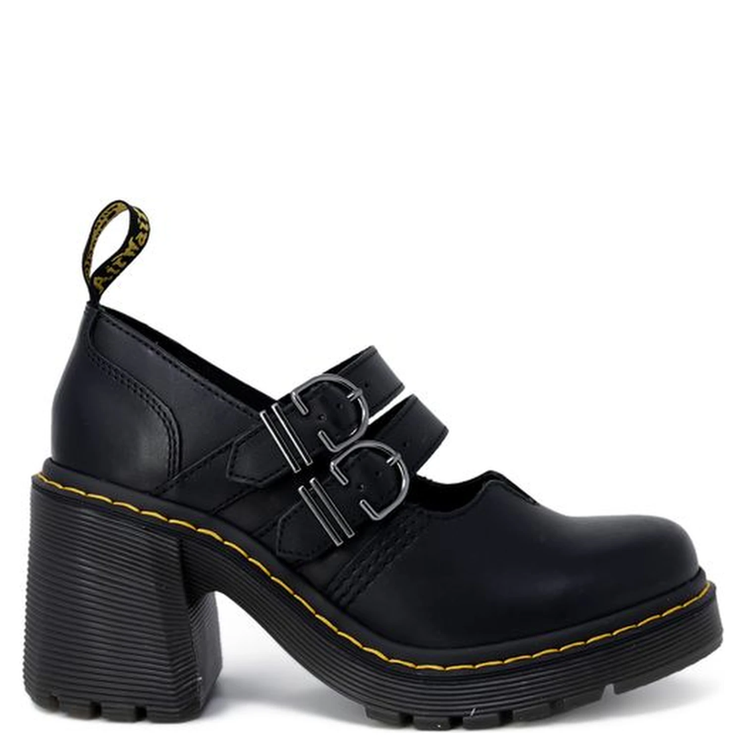 Black Leather High Heel Pumps