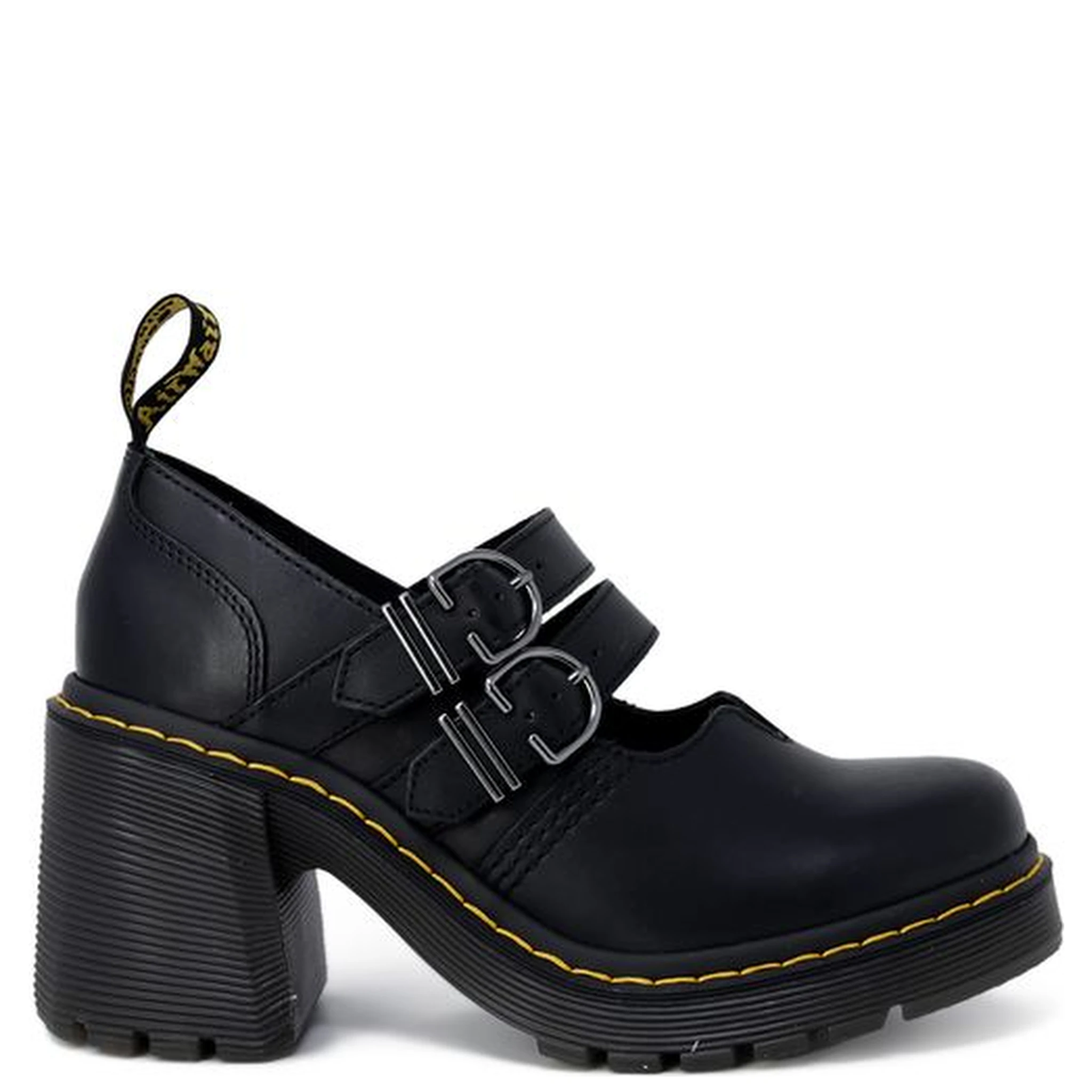 Black Leather High Heel Pumps