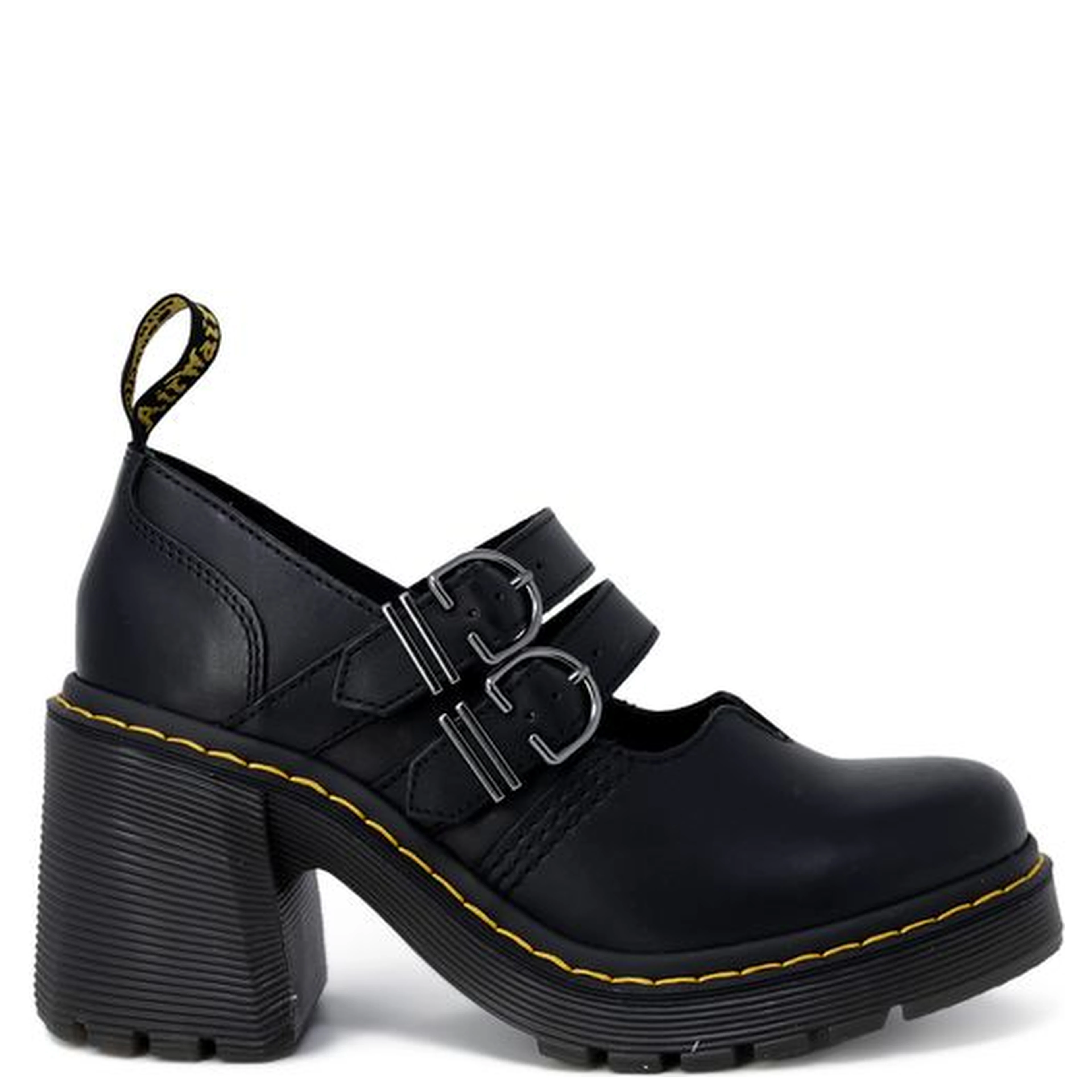 Black Leather High Heel Pumps