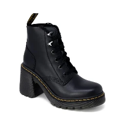 حذاء كاحل من الجلد الأسود