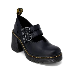 Black Leather High Heel Pumps