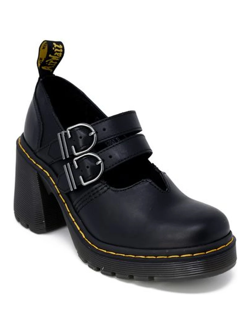 Black Leather High Heel Pumps