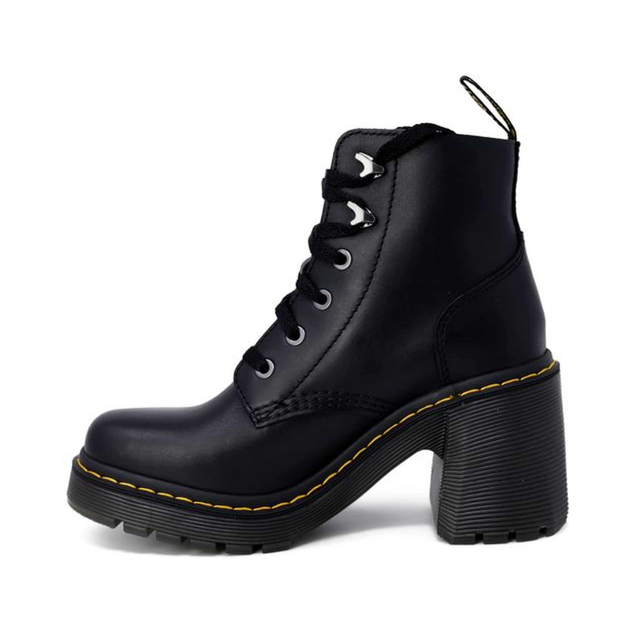 حذاء كاحل من الجلد الأسود