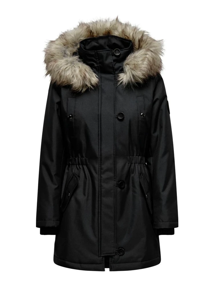 Black Polyester Parka