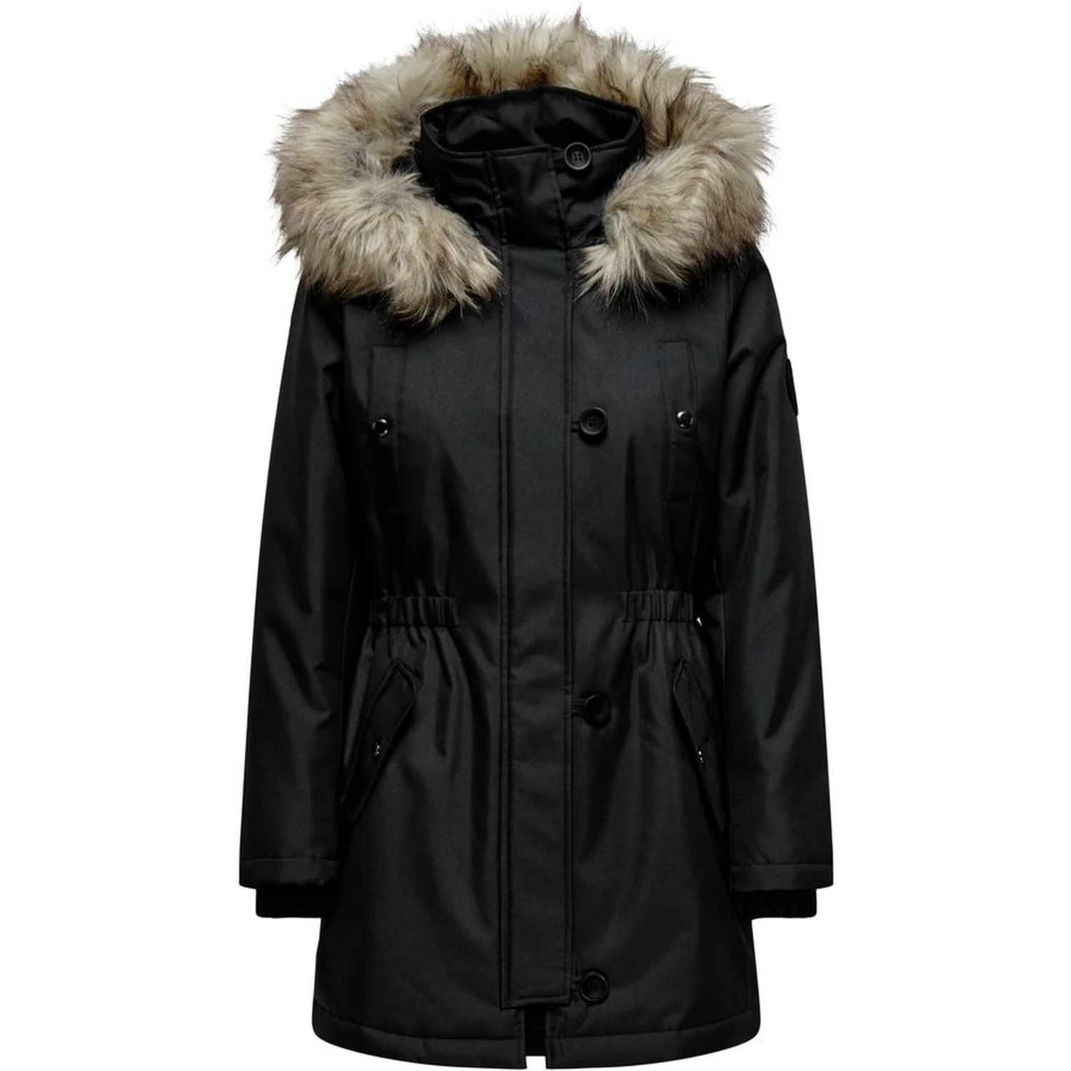 Black Polyester Parka