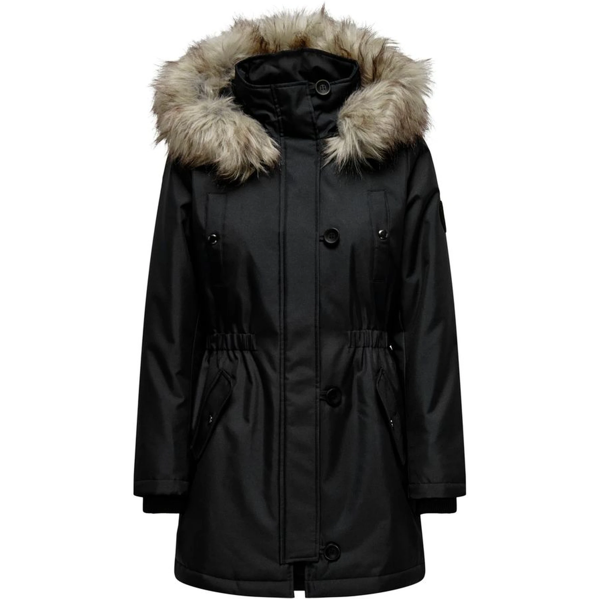 Black Polyester Parka