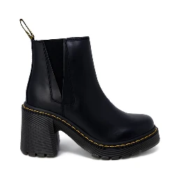 Black Leather High Heel Pumps