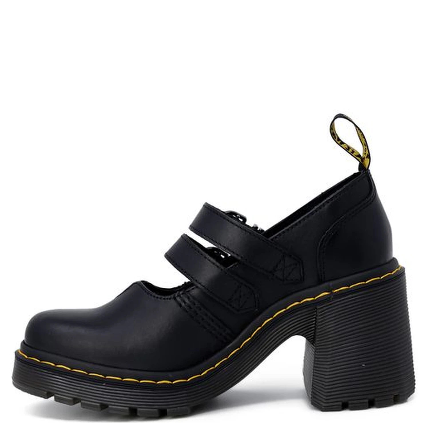 Black Leather High Heel Pumps
