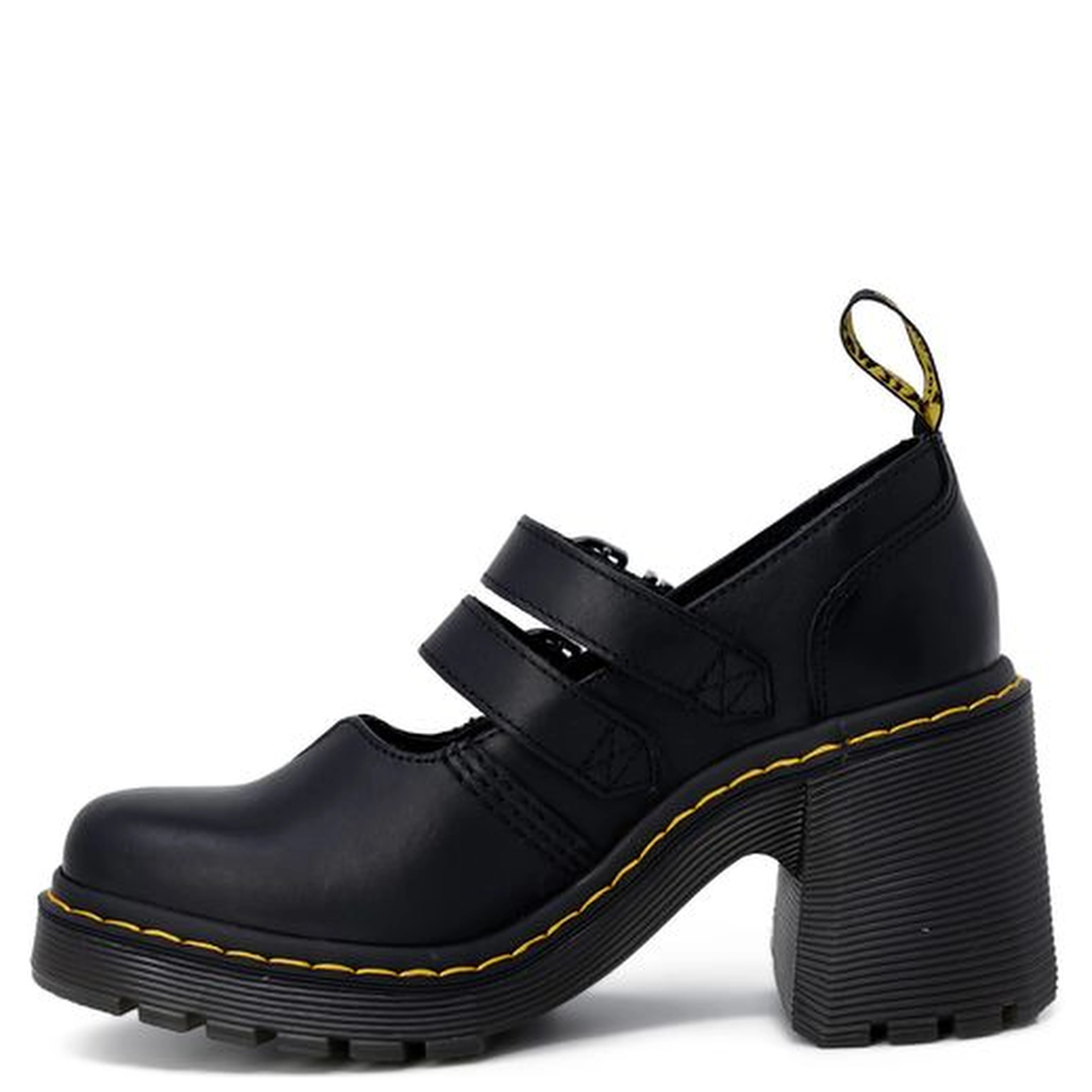 Black Leather High Heel Pumps