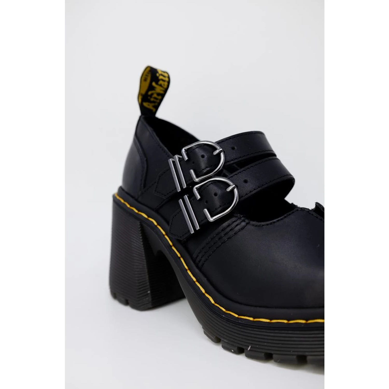 Black Leather High Heel Pumps