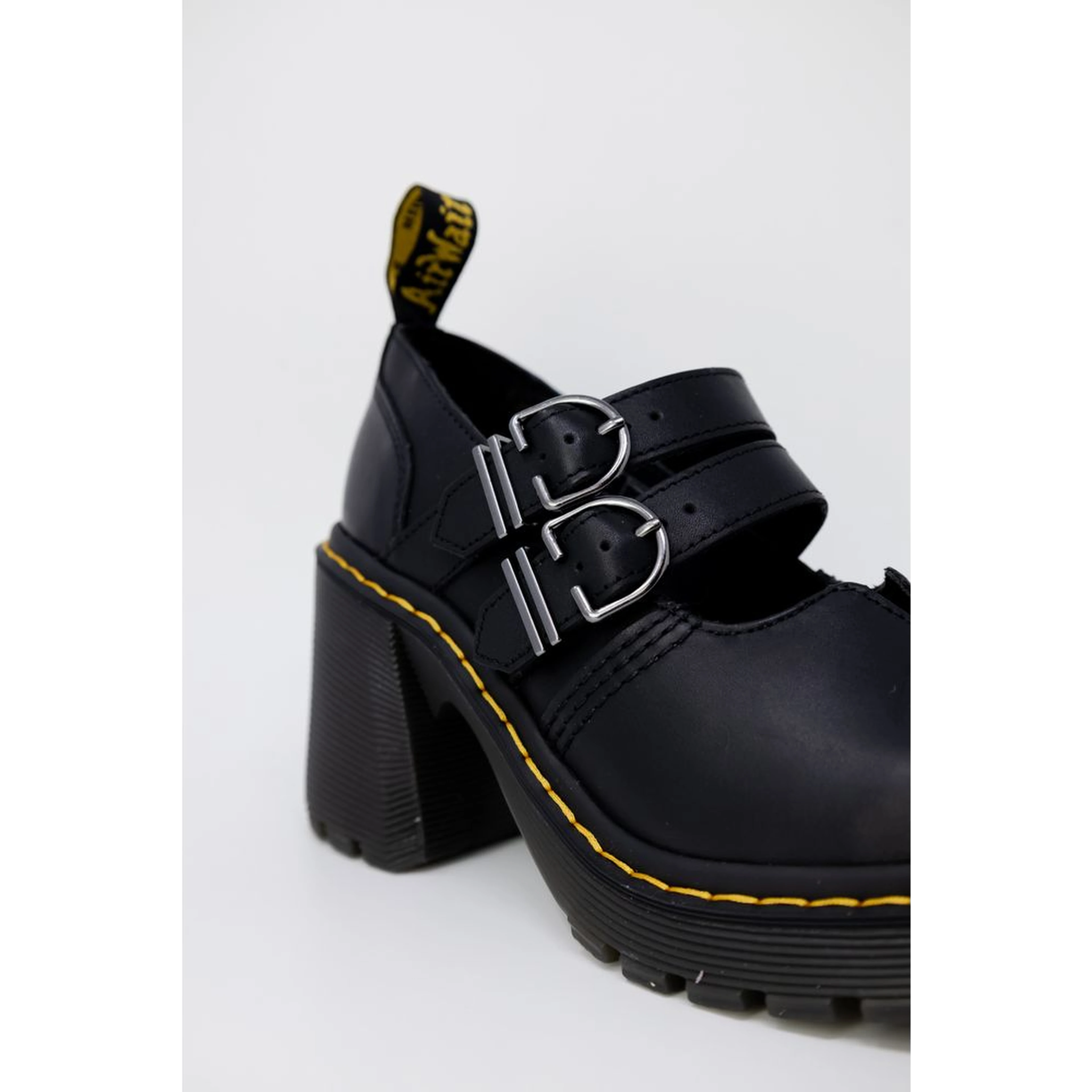 Black Leather High Heel Pumps