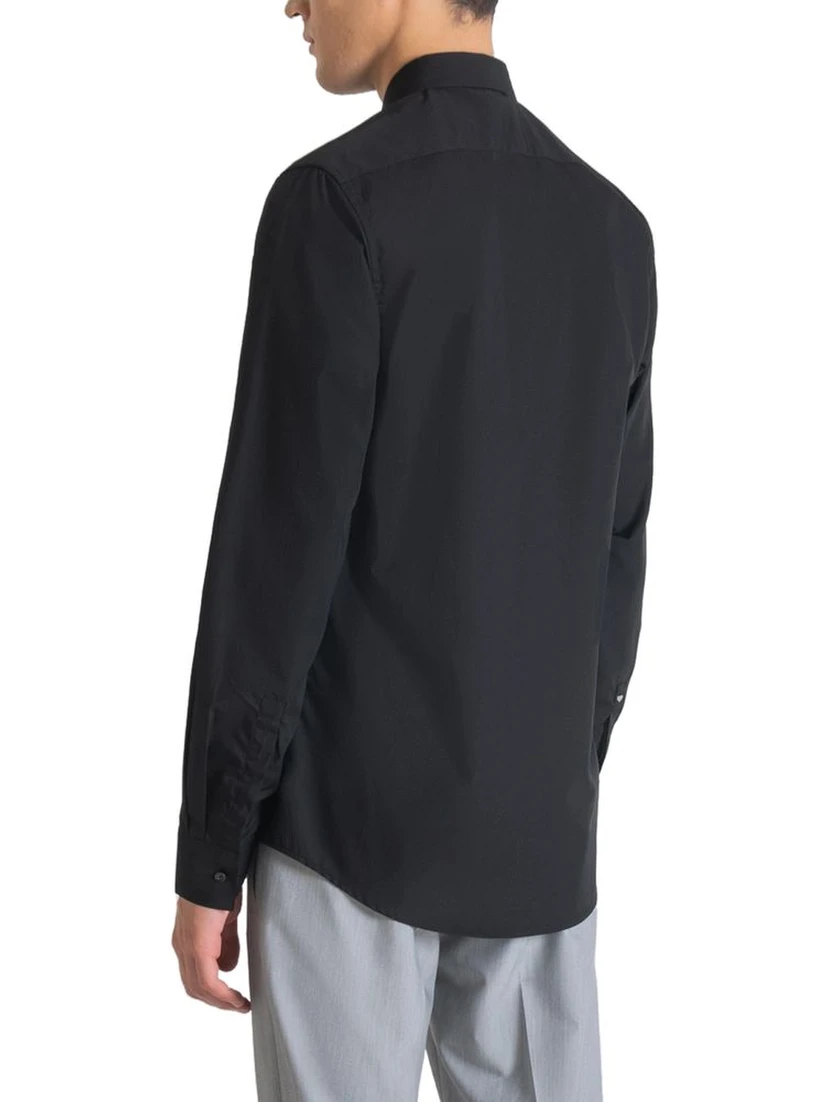 Black Cotton Dress Shirt