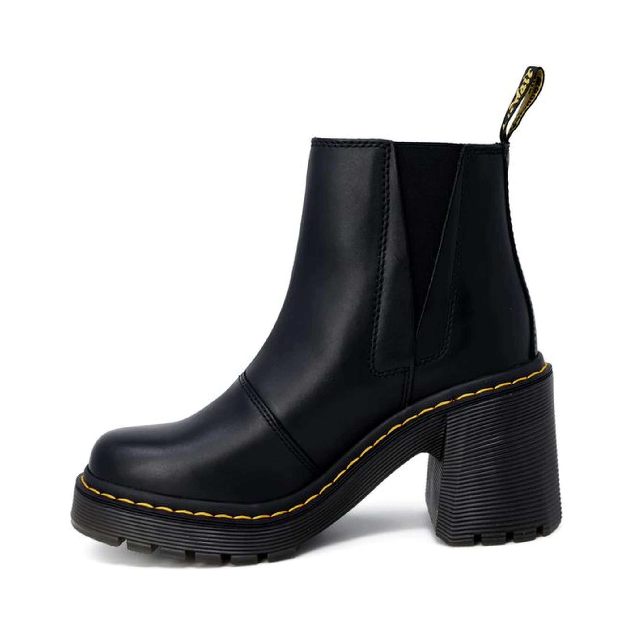 Black Leather High Heel Pumps