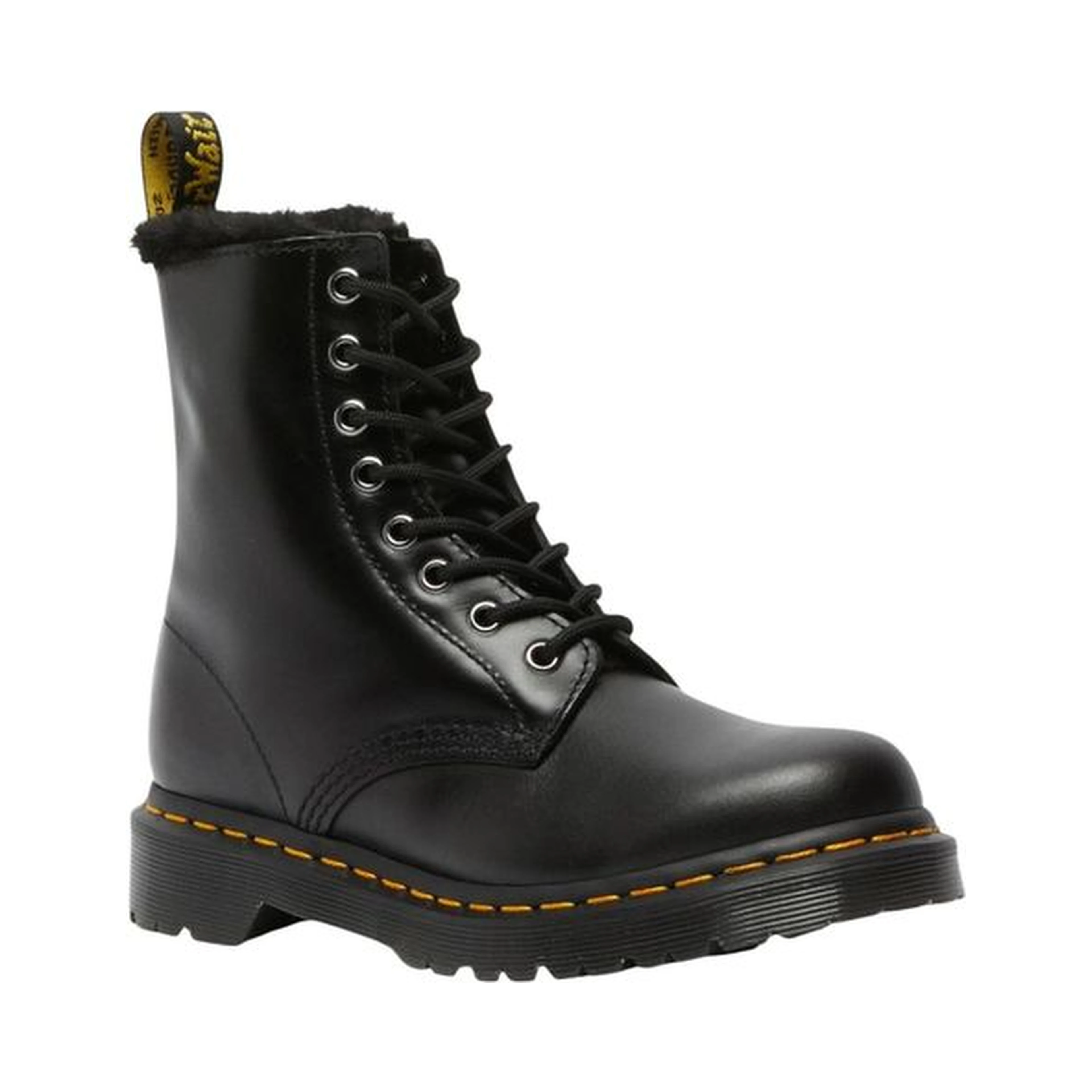 Black Leather Lace-Up Boots