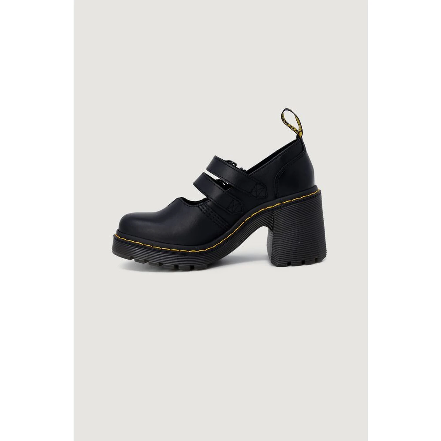 Black Leather High Heel Pumps