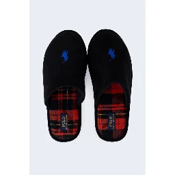 Black Polyester Slippers